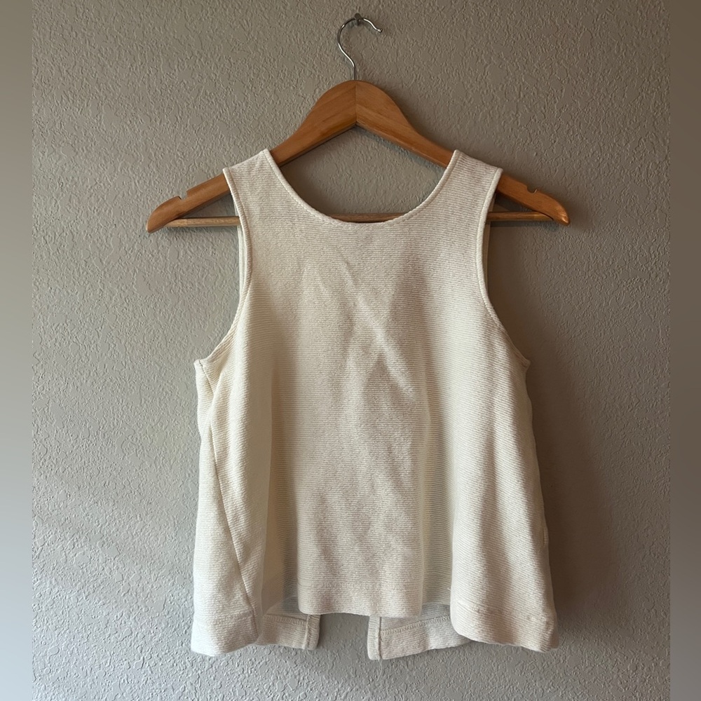 Madewell Cream Split Back Cotton Tank Top Small
